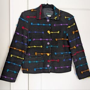 Vintage Eslefanie’s Cropped Jacket Multicolor Tufted Stripe Size S